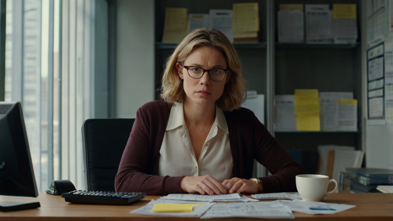 Professional accountant working at desk